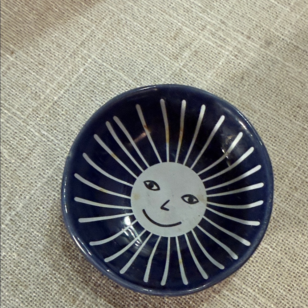 Sun‎ theme Trinket dish ring dish Navy Blue Sunburst Decorative Bowl 3.5"
